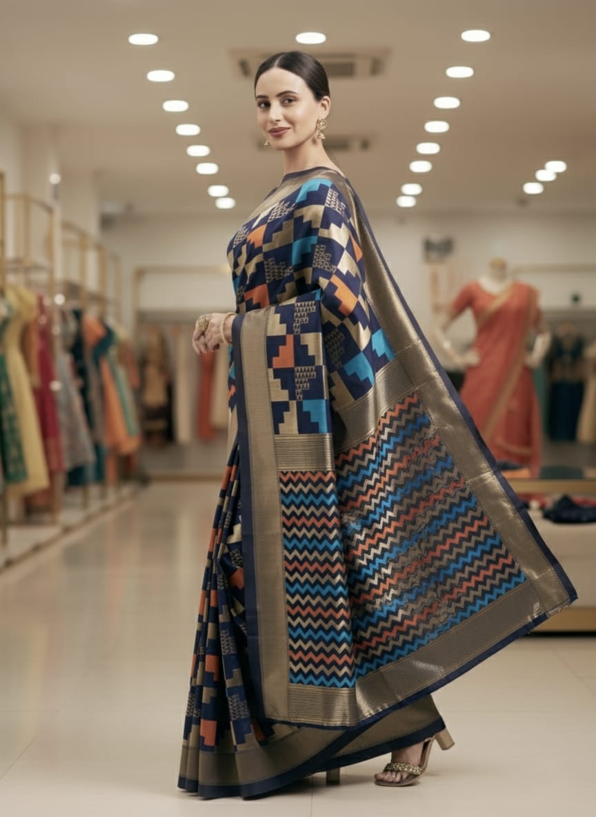 ব্লাউজ পিস সহ সিল্ক শাড়ী