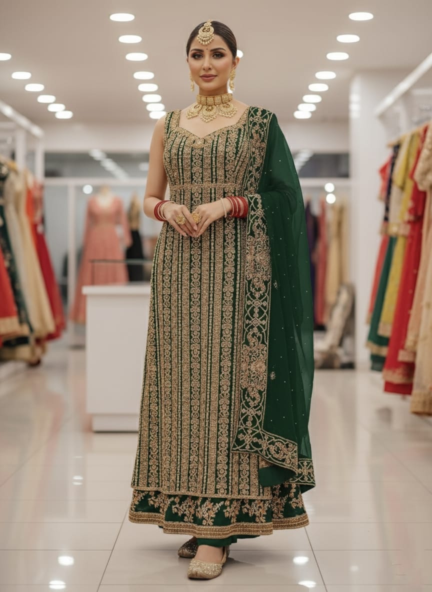 লাক্সারি সেমি-স্টিচড জর্জেট পার্টি ড্রেস সেট