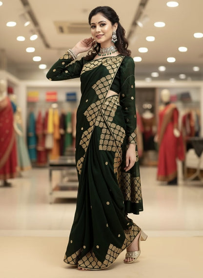 ব্লাউজ পিস সহ সিল্ক শাড়ী