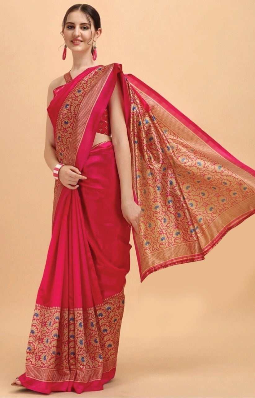 ব্লাউজ পিস সহ সিল্ক শাড়ী
