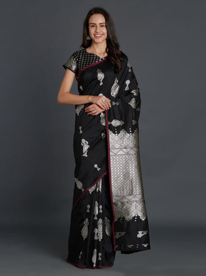 ব্লাউজ পিস সহ সিল্ক শাড়ী
