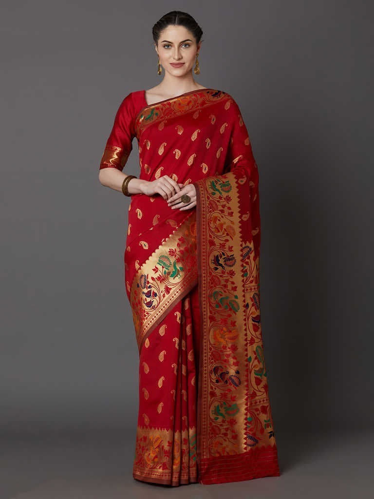 ব্লাউজ পিস সহ সিল্ক শাড়ী
