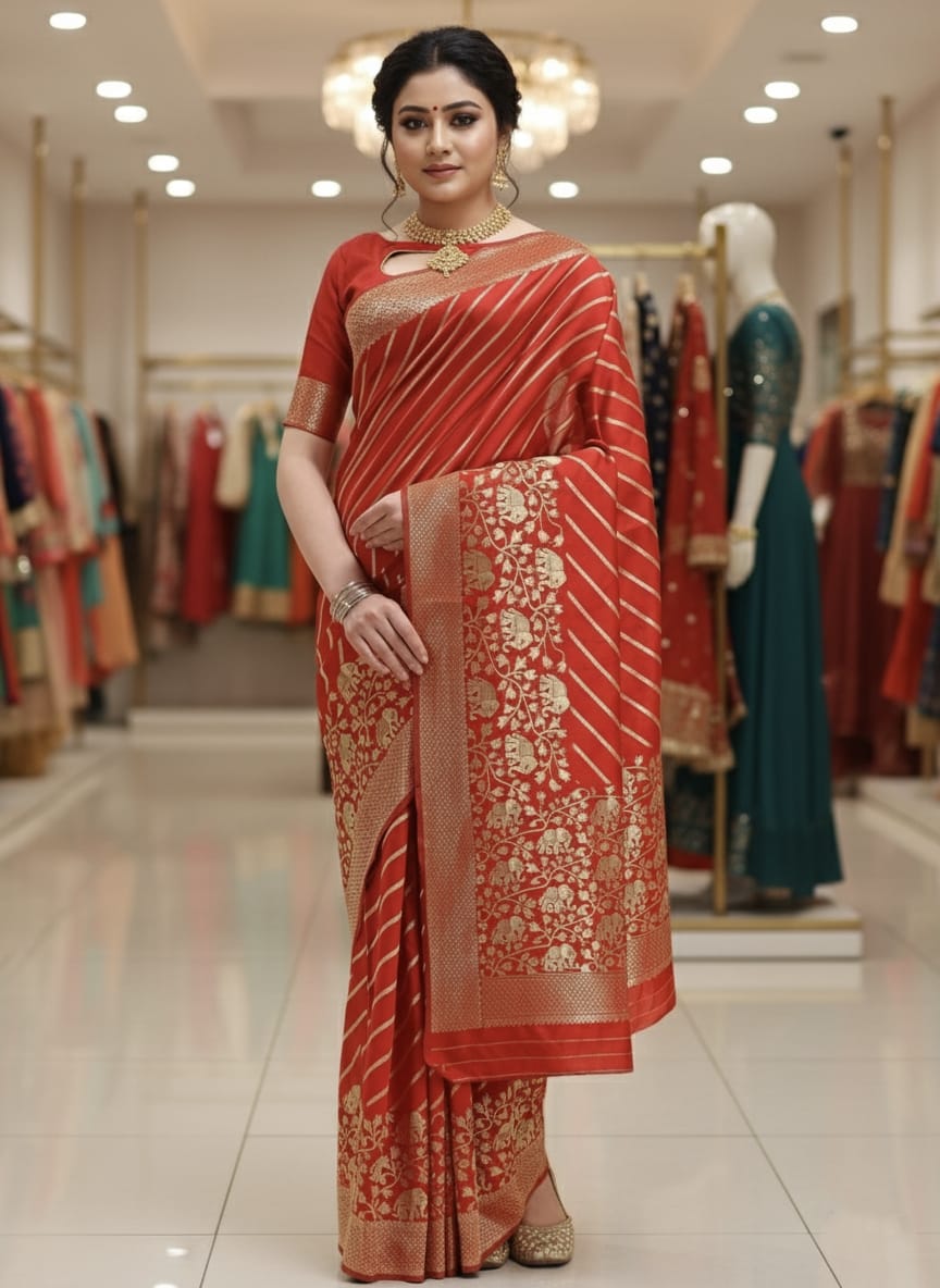 ব্লাউজ পিস সহ সিল্ক শাড়ী