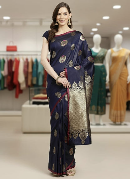 ব্লাউজ পিস সহ সিল্ক শাড়ী