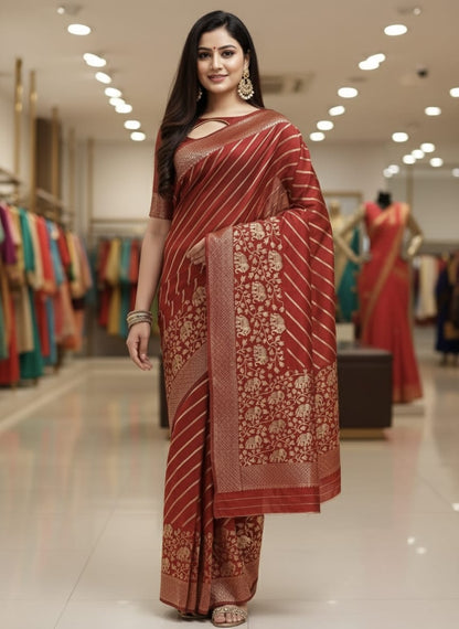 ব্লাউজ পিস সহ সিল্ক শাড়ী