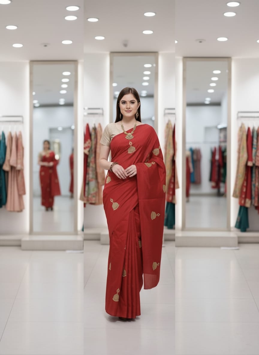 ব্লাউজ পিস সহ সিল্ক শাড়ী