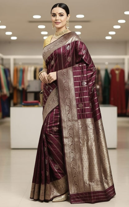 ব্লাউজ পিস সহ সিল্ক শাড়ী
