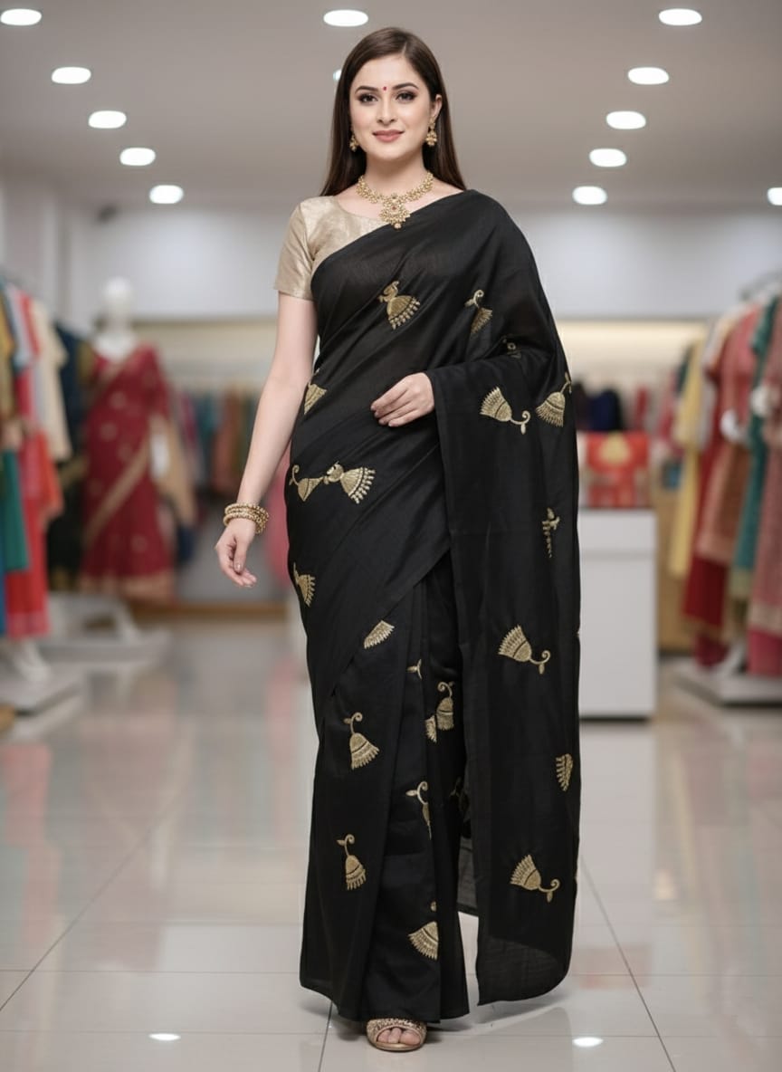 ব্লাউজ পিস সহ সিল্ক শাড়ী