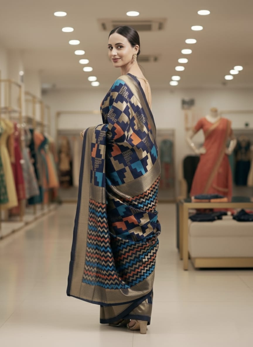 ব্লাউজ পিস সহ সিল্ক শাড়ী