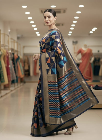 ব্লাউজ পিস সহ সিল্ক শাড়ী