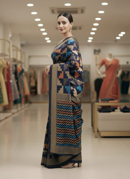 ব্লাউজ পিস সহ সিল্ক শাড়ী