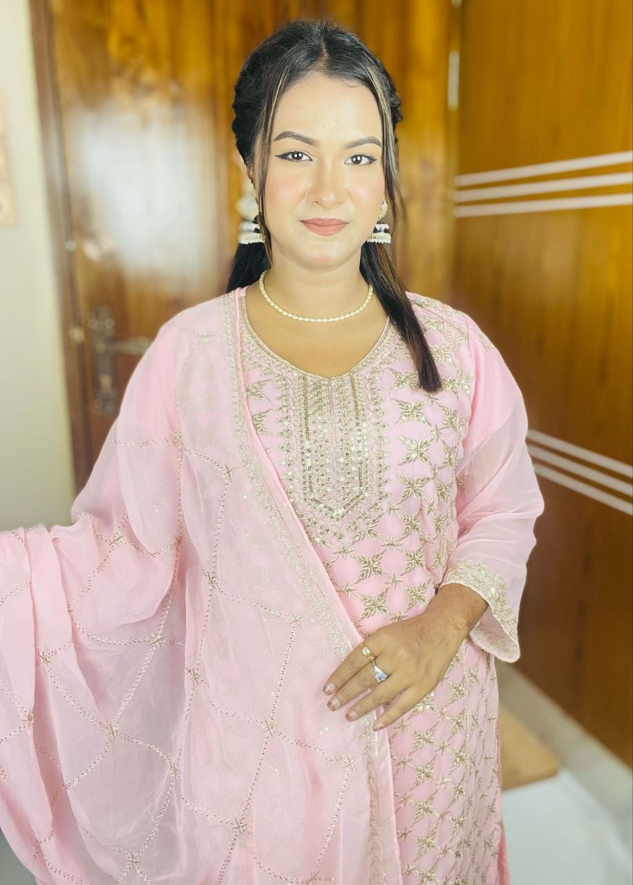 Georgette Embroidery Three Piece