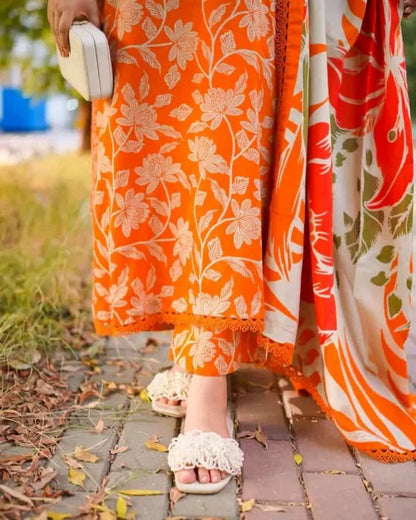 rayon cotton with embroidery work readymade 3 pics