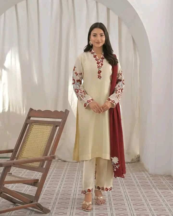 rayon cotton with embroidery work readymade 3 pics