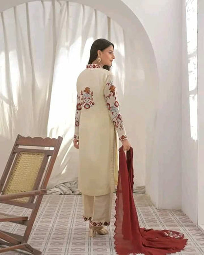 rayon cotton with embroidery work readymade 3 pics