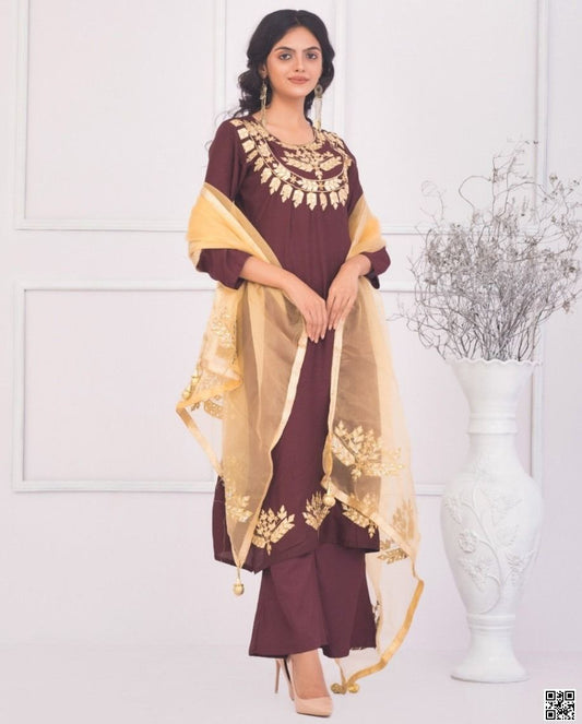 Semi-Stitched Premium Rayon Three Piece