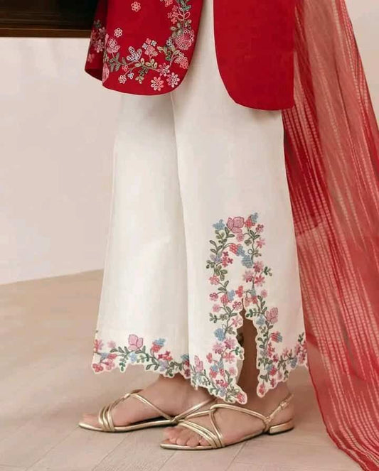 rayon cotton with embroidery work readymade 3 pics