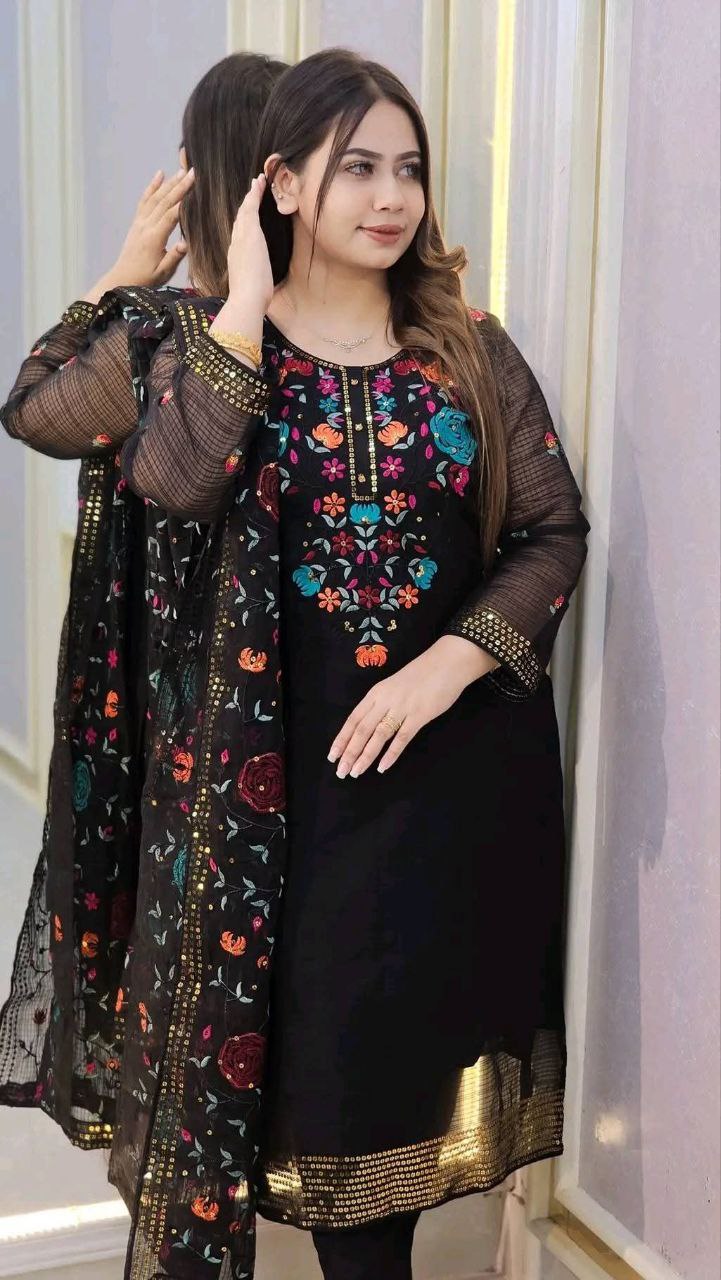 Premium Exclusive Embroidered Three-Piece