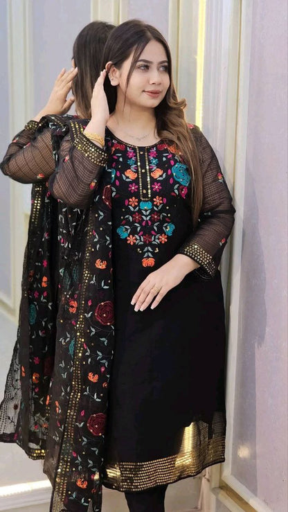 Premium Exclusive Embroidered Three-Piece