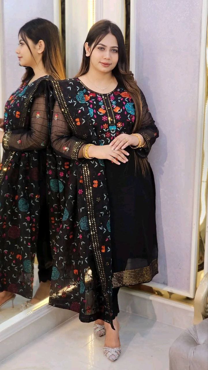 Premium Exclusive Embroidered Three-Piece