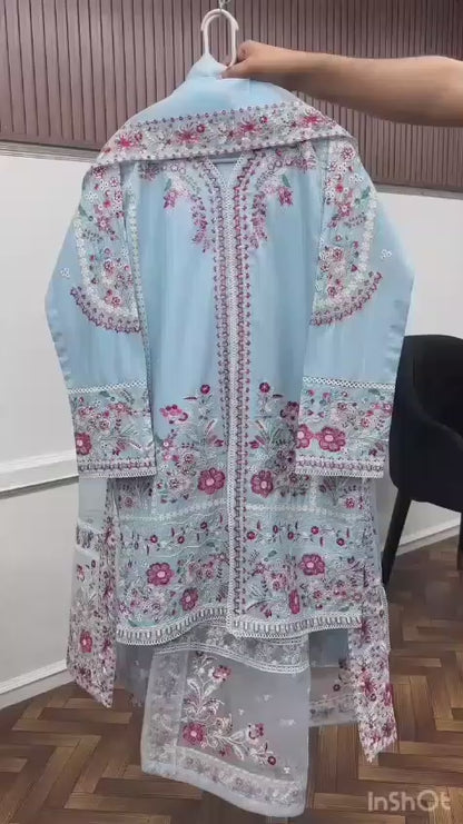 rayon cotton with embroidery work readymade 3 pics